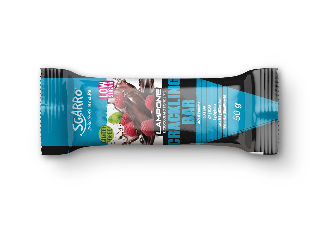 Barretta proteica SGARRO® Crackling Bar + EAA - 50 gr LAMPONE