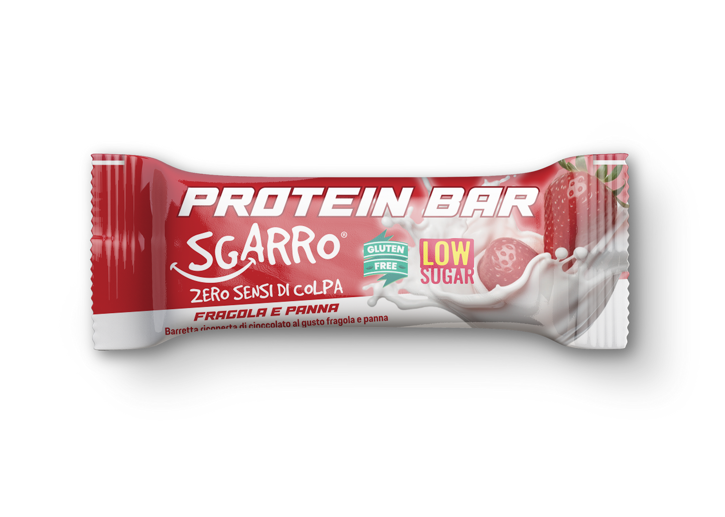 Barretta proteica SGARRO® Fragole e Panna - 40% Protein - Low Carb