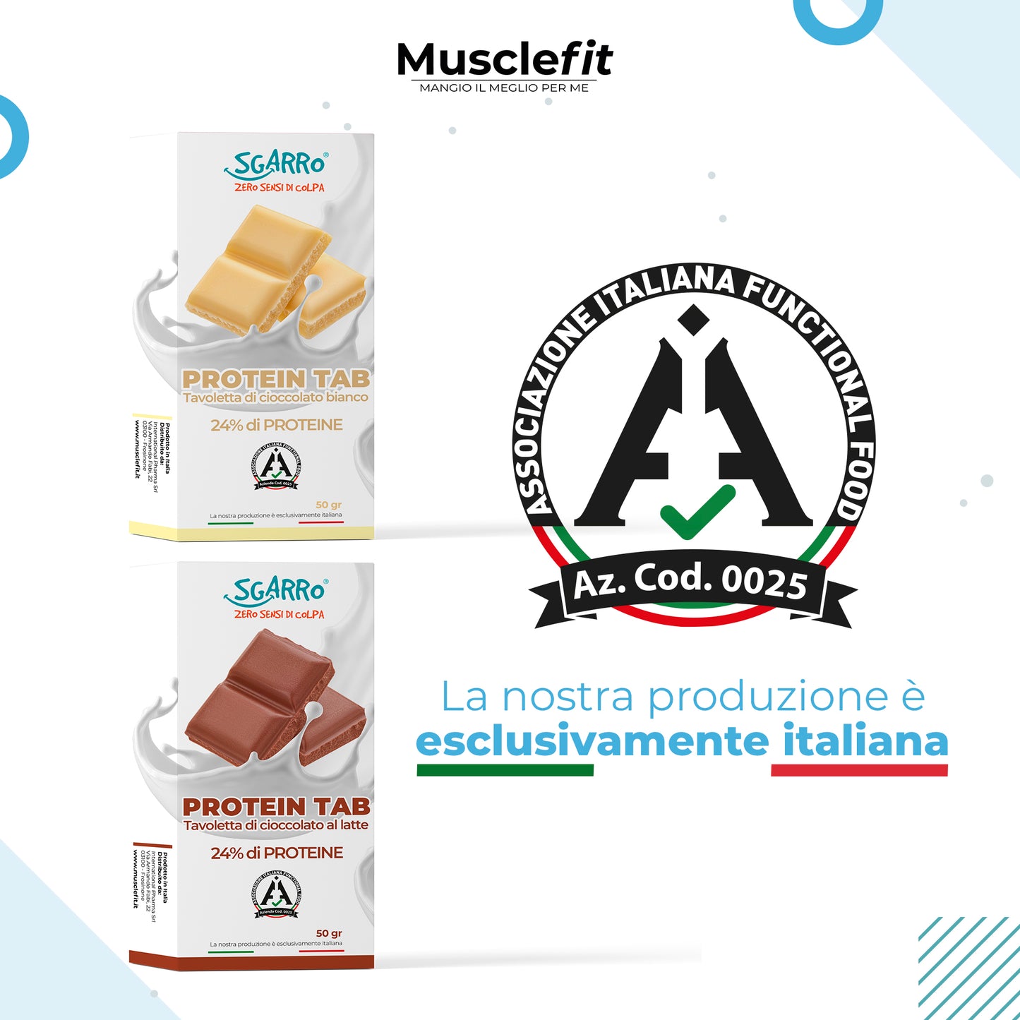 Tavoletta Cioccolato Proteico Protein Tab SGARRO® Cioccolato Fondente