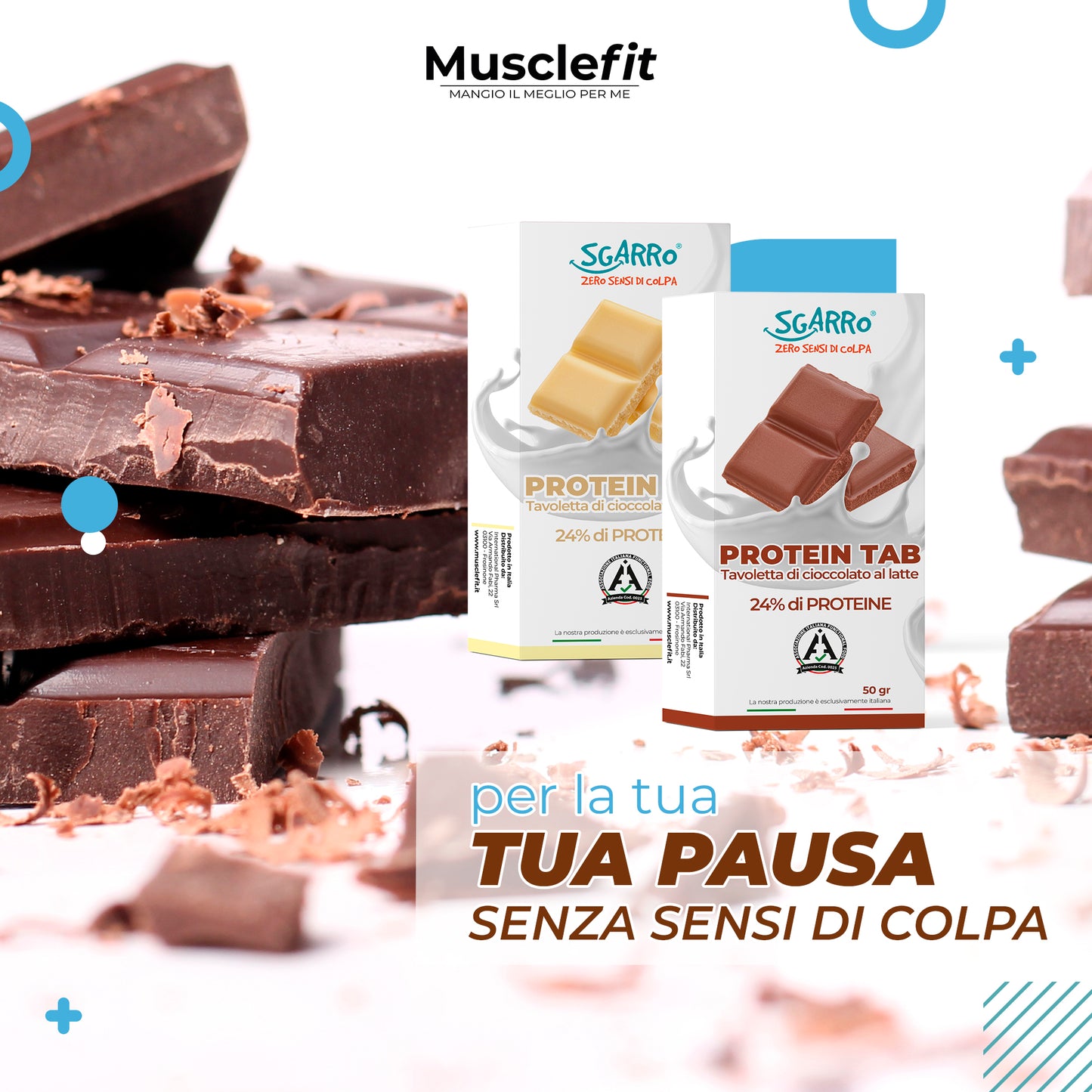 Tavoletta Cioccolato Proteico Protein Tab SGARRO® Cioccolato Fondente