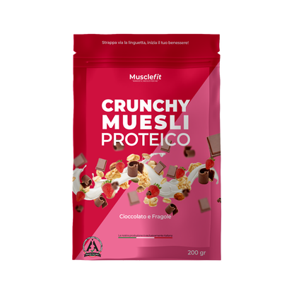 MuscleFit® Muesli Protein Crunchy Cioccolato e Fragole