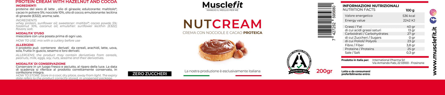 MuscleFit® Crema Proteica Nut Cream Nocciole e Cioccolato