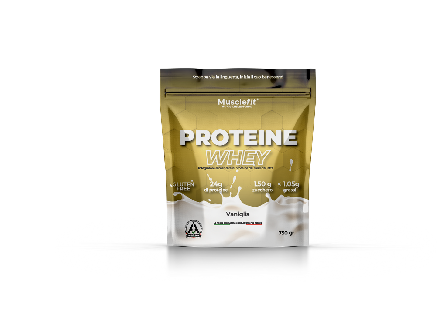 MuscleFit® - Proteine Whey Vaniglia - 750 gr